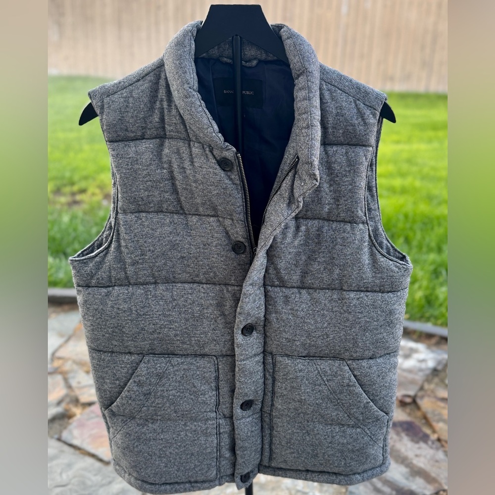Banana Republic Charcoal Quilted Vest